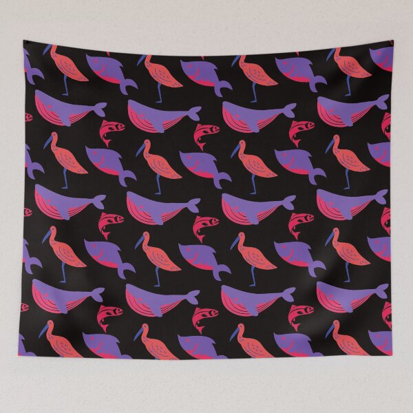 Item preview, Fish and Crane Pattern designed and sold by PatternGallery.