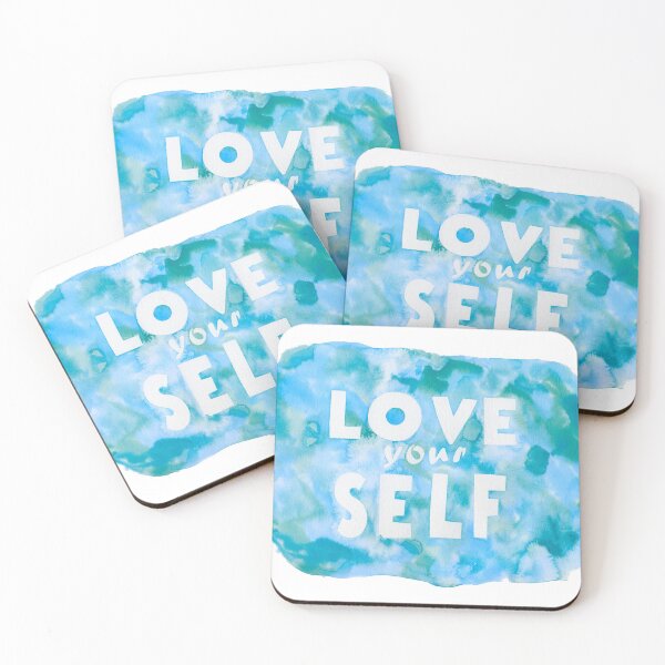 Item preview, Blue Love Yourself | Motivational Watercolor designed and sold by Zab Butler Design.