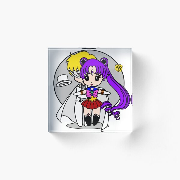 Chibi guardian Sailor Chii y Tuxedo White a lo Titanic Bloque acrílico