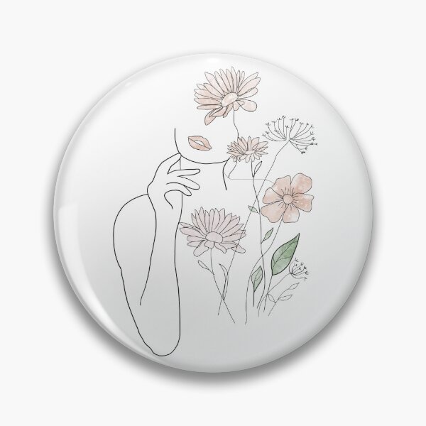 Item preview, Girl and Flower Line Drawing designed and sold by hannahthhh.