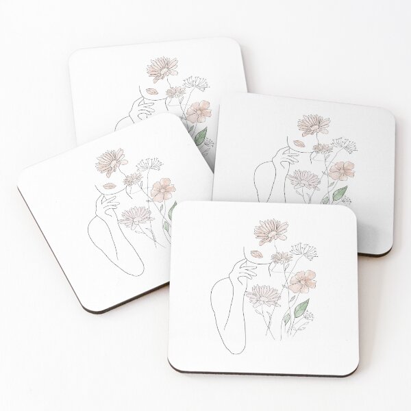 Item preview, Girl and Flower Line Drawing designed and sold by hannahthhh.