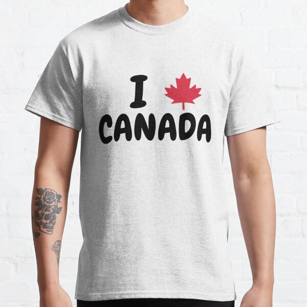 I Love Maple Leaf Heart Canada Youth Long Sleeve T Shirt White YMD