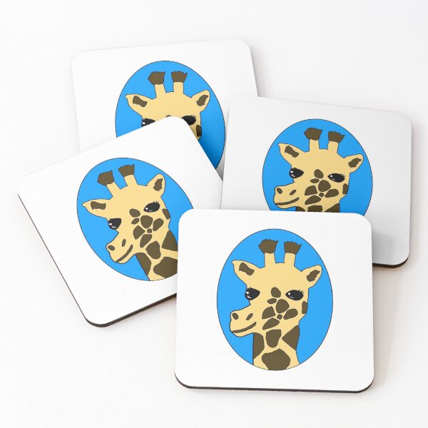 Item preview, Giraffe with blue background  designed and sold by Lovethatsticks.