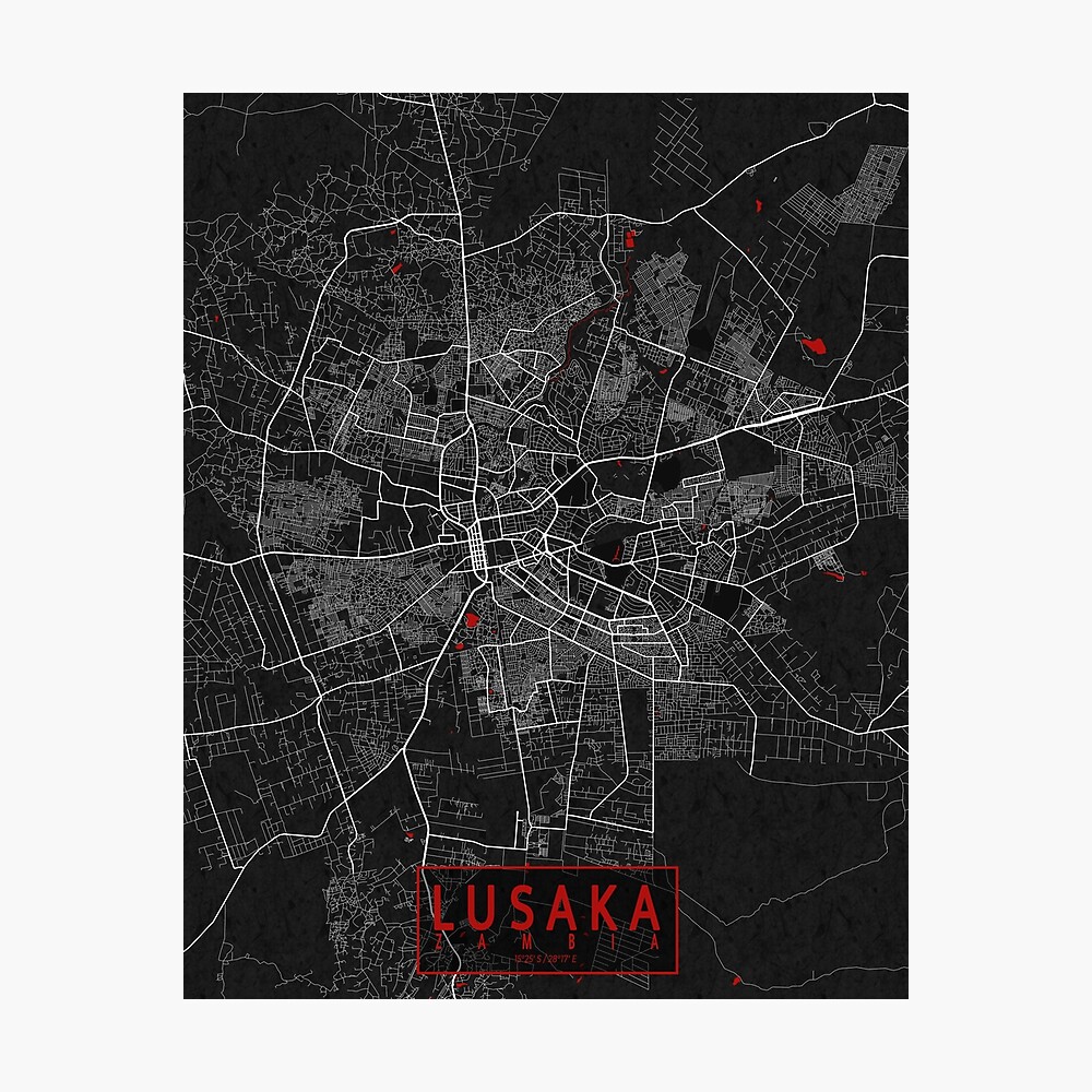 Lusaka City Map Of Zambia Oriental Poster By Demap Redbubble