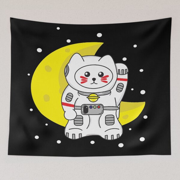 Item preview, Kawaii Maneki Neko Astronaut In The Space designed and sold by YueHeng Creates ⭐⭐⭐⭐⭐.