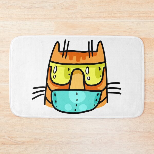 Item preview, Funny Cat with facemask gift idea for cat lovers designed and sold by BRtisticDesigns.