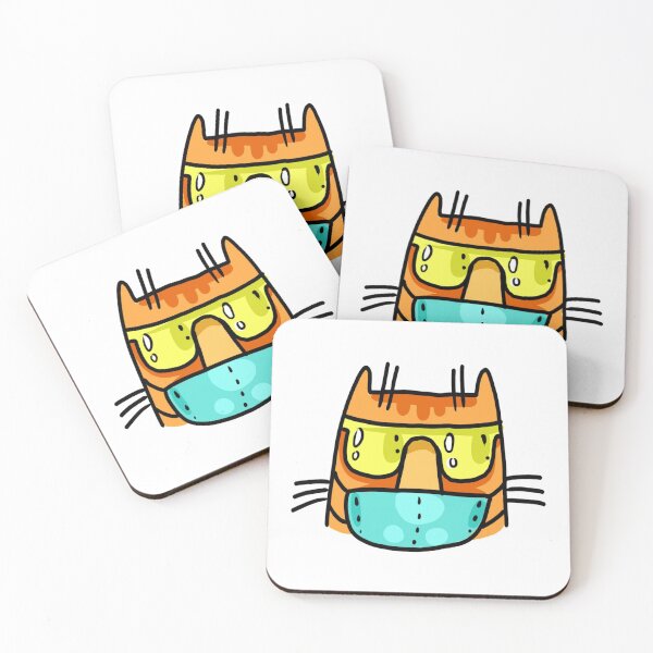 Item preview, Funny Cat with facemask gift idea for cat lovers designed and sold by BRtisticDesigns.