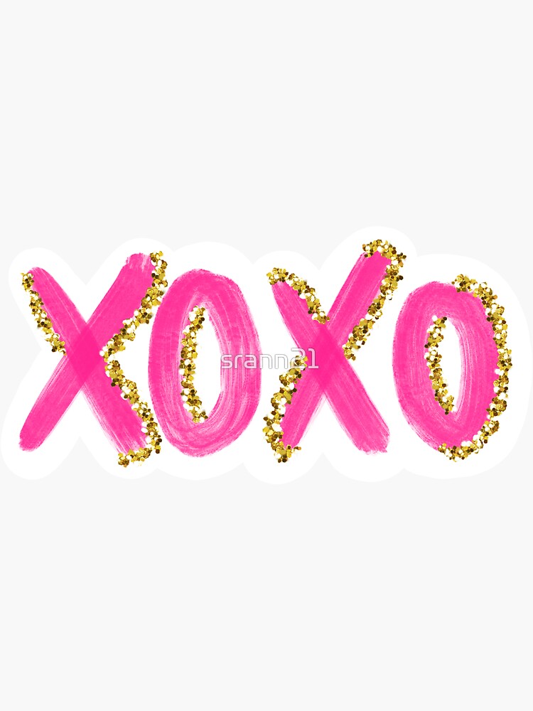 Gold Xoxo Sticker For Sale By Srann21 Redbubble