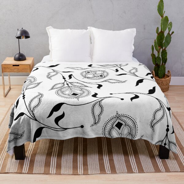 Item preview, Black and White Inverted Medallion Paisley designed and sold by Carolina Diaz.