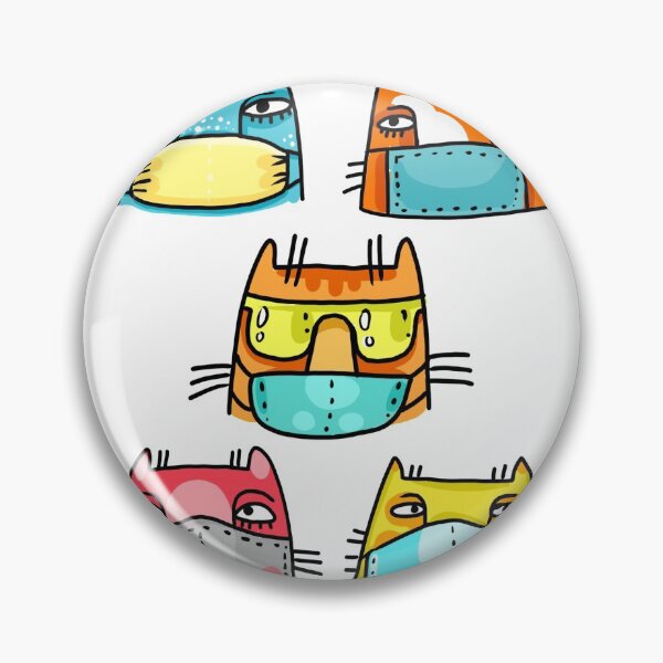 Item preview, Funny Socially distant cats wearing facemasks-funny gift idea for cat lovers designed and sold by BRtisticDesigns.