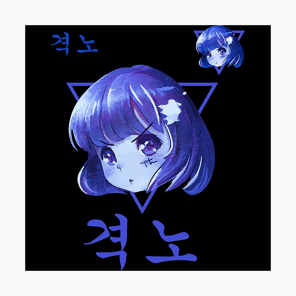 Korean Сasual Street Style Blue Anime Girl Korean Сasual Street Style Blue Anime Girl