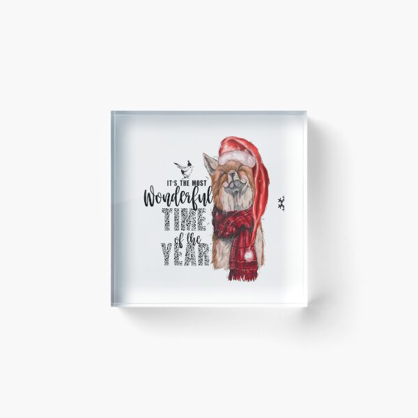 Item preview, The Most Wonderful Time-artistic fox Christmas gift for fox lovers designed and sold by BRtisticDesigns.
