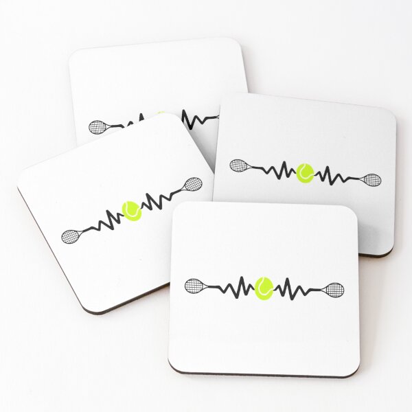 Item preview, Tennis ball and raquet heartbeat design gift for tennis players designed and sold by BRtisticDesigns.