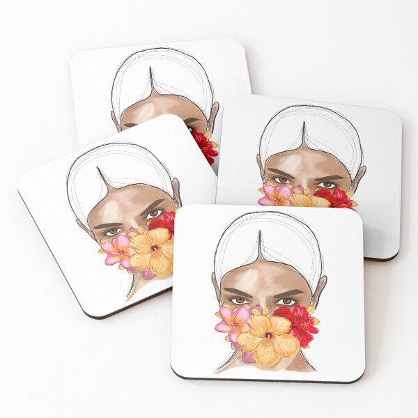 Item preview, Tropical Flower masked Girl designed and sold by Island Life Studio.