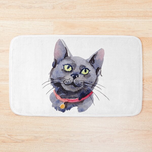 Item preview, Artistic black Cat watercolor Portrait-gift idea for cat lovers, men, women and kids designed and sold by BRtisticDesigns.