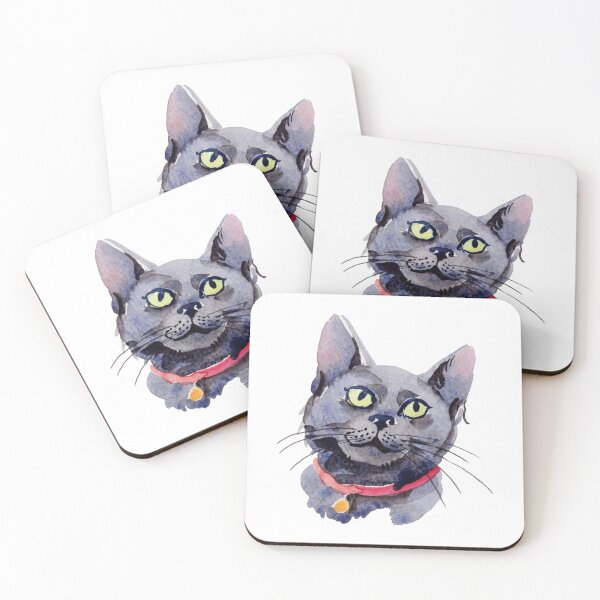 Item preview, Artistic black Cat watercolor Portrait-gift idea for cat lovers, men, women and kids designed and sold by BRtisticDesigns.