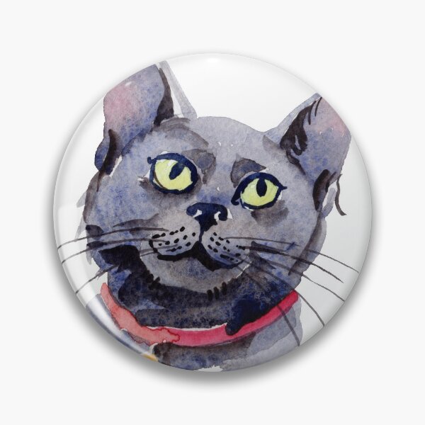 Item preview, Artistic black Cat watercolor Portrait-gift idea for cat lovers, men, women and kids designed and sold by BRtisticDesigns.