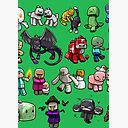 Minecraft Mobs Of Cute Characters Spiral Notebook By Designsfyou Redbubble