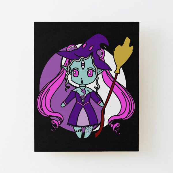 Chibi guardian bruja Niki Potter Lámina montada de madera