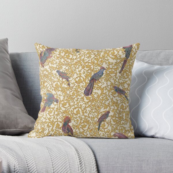 barocco bird Throw Pillow