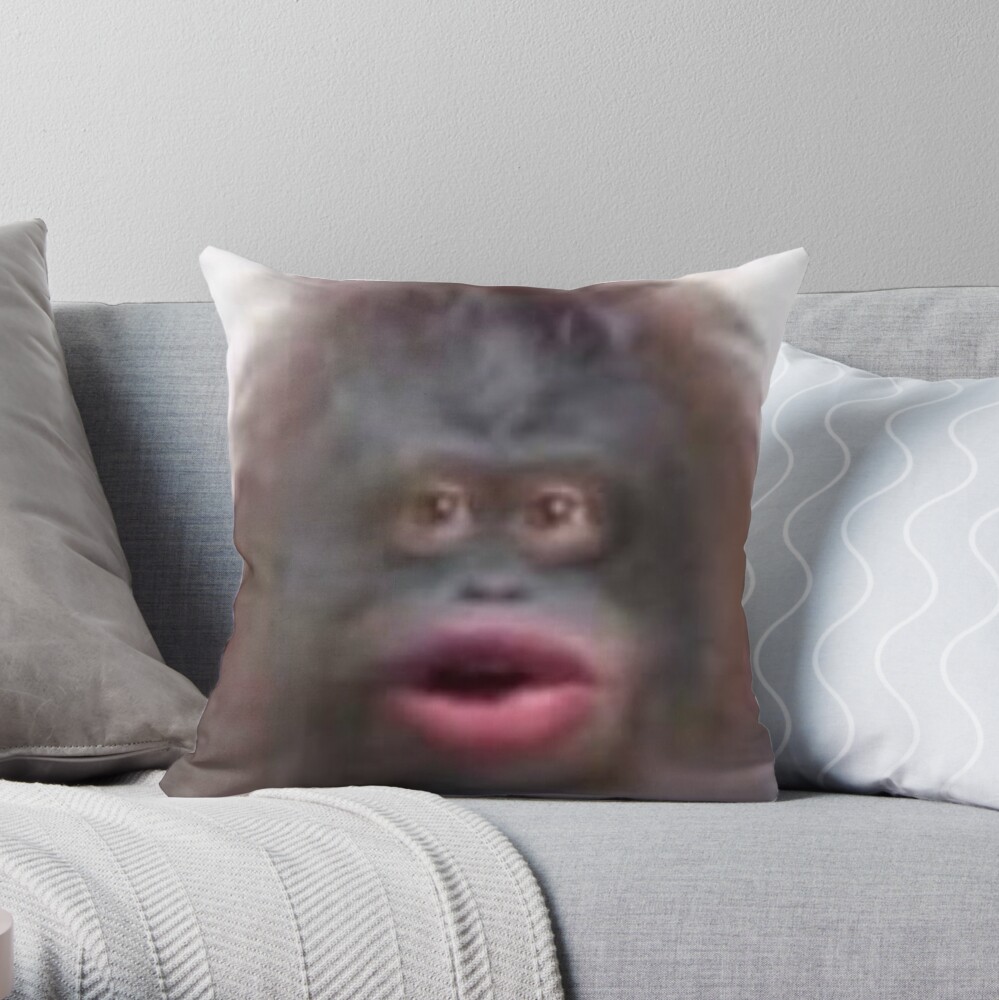 uh oh stinky poopy monkey meme Throw Pillow for Sale by cyberstyle