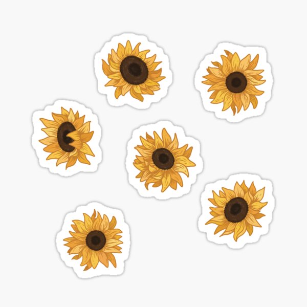 Item preview, sunflower sticker pack designed and sold by Cate Co.