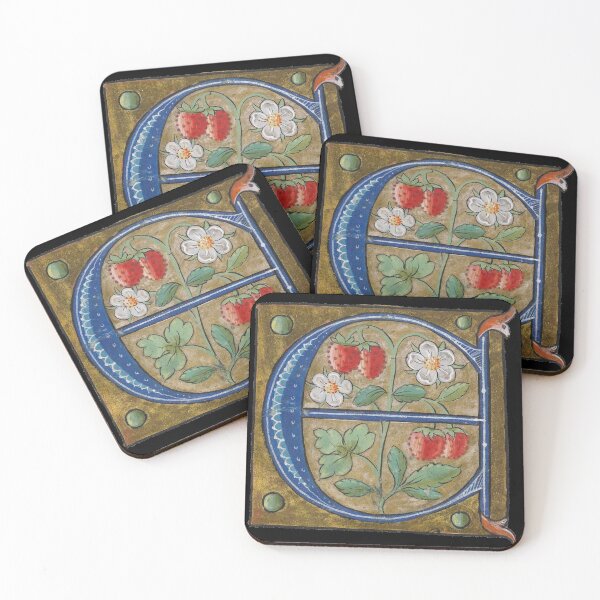 Item preview, Letter A Initial manuscript art — medieval art  -  Illuminated manuscripts art designed and sold by Qrhoo.