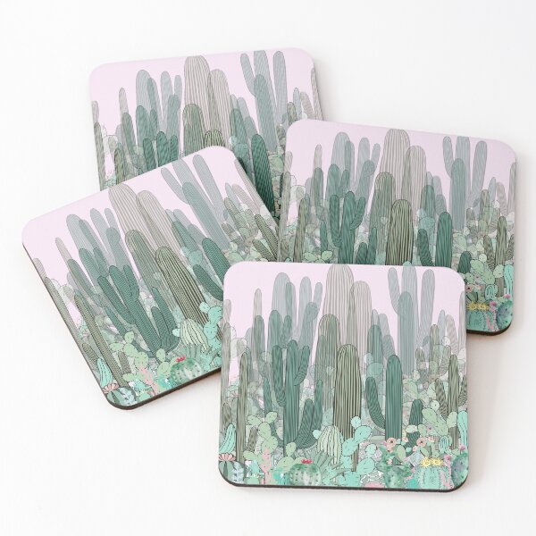 Item preview, Dusty pink desert cacti cute print designed and sold by TheWaterBirds.