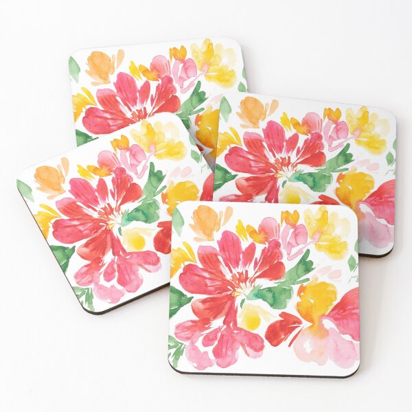 Item preview, Vibrant loose flower watercolors designed and sold by Ilze Lucero.