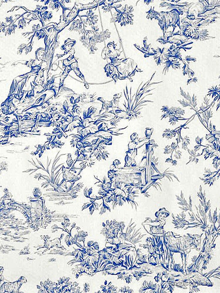 Beautiful Blue French Toile by longdistgramma
