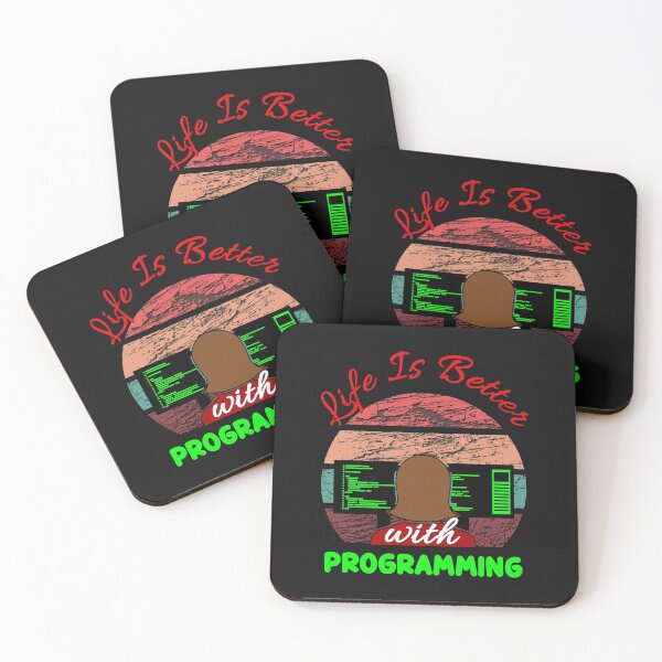 Item preview, Life Is Better With Programming - Cool Sunset Retro Computer Programmer Gift Idea designed and sold by leo121687.