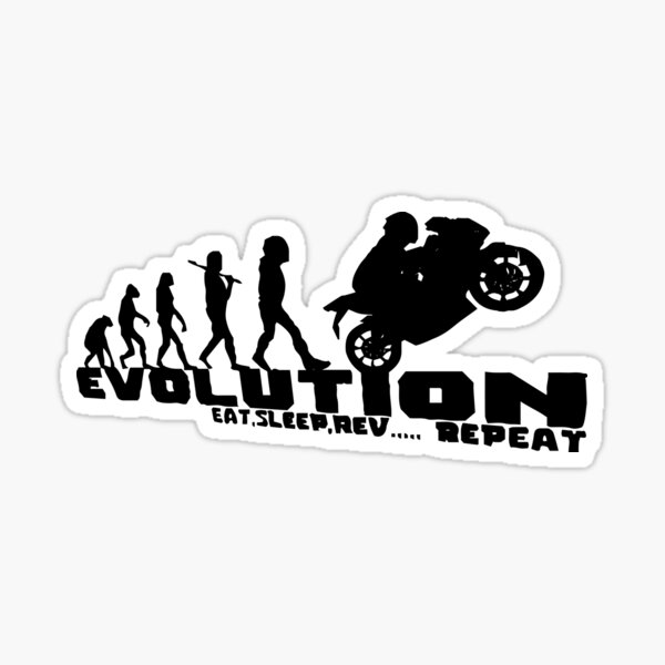 Sticker evoluzione umana moto - TenStickers