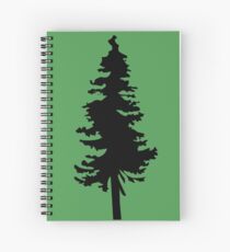 Plain Black Tree | Doug Fir/Pine/Evergreen Spiral Notebook