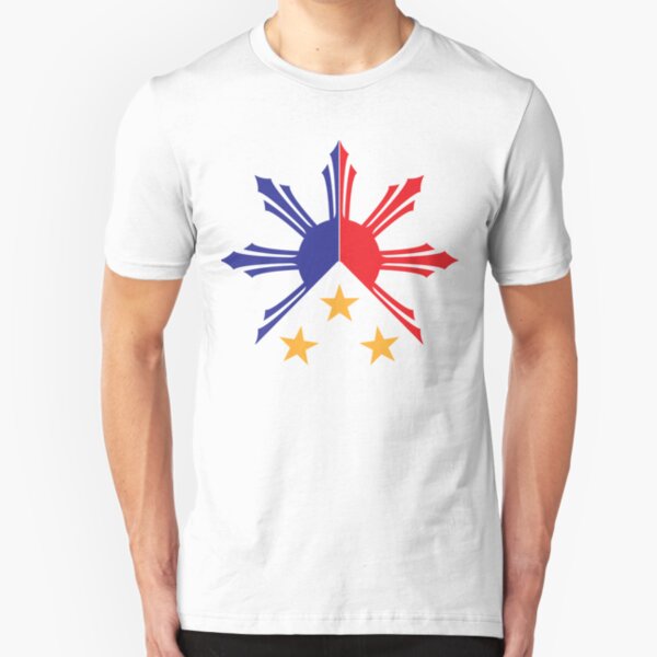 Tribal Philippines Filipino Sun and Stars Flag Slim Fit T-Shirt