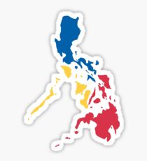 Philippines Filipino Map Sun and Stars Flag Sticker