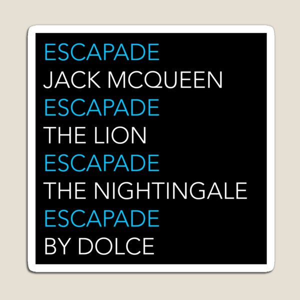 ESCAPADE by DOLCE - Blue and white text pattern Magnet