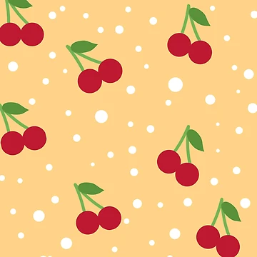 Artwork thumbnail, Red Berry Pattern by Cute Bunny