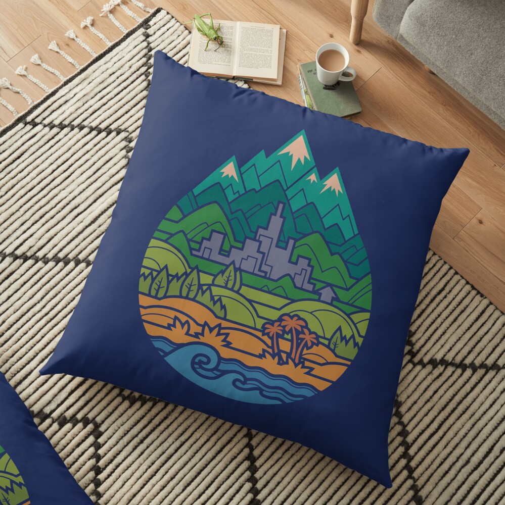 Small World 2 Floor Pillow