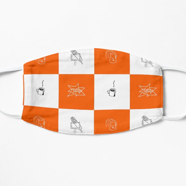 Conan Obrien Checkered Doodle Pattern Flat Mask