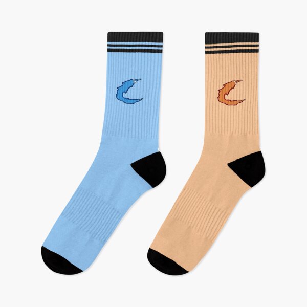 Item preview, worm socks (orange/blue) designed and sold by GarbageSalt.