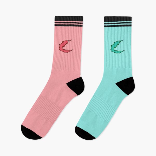 Item preview, worm socks (red/cyan) designed and sold by GarbageSalt.