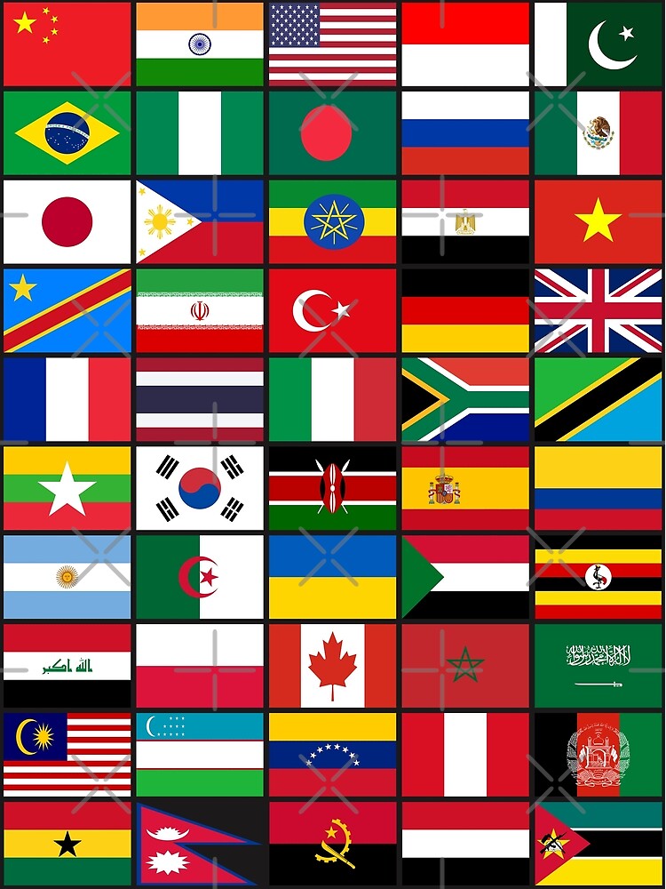 Carte du monde avec drapeaux - Géographie pour les enfants