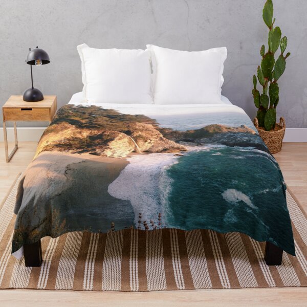 Item preview, McWay Waterfall Landing in Pacific Ocean at Golden Hour designed and sold by Lara-vez.