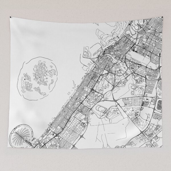 Item preview, Dubai White Map designed and sold by multiplicitymap.