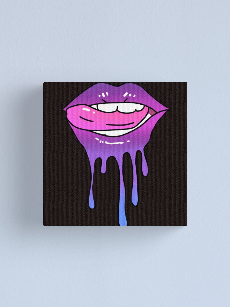 Louis Vuitton Dripping Lips Canva - Canvas Art Print