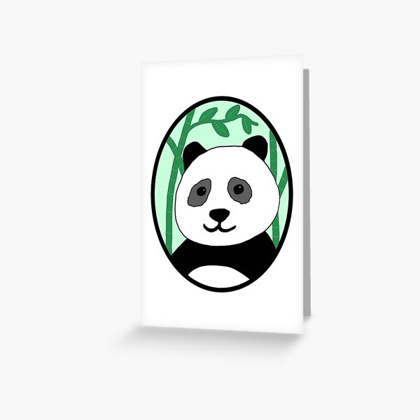 Panda with bamboo sticks Greeting Card