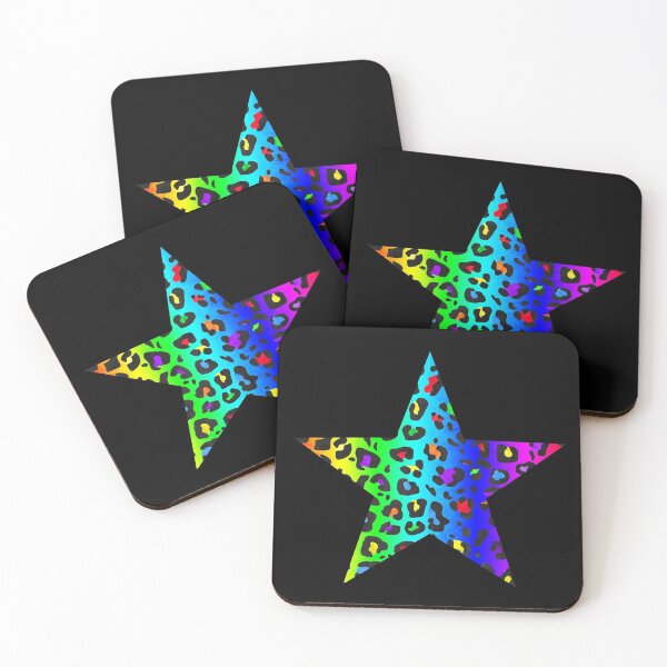 Item preview, Dark Rainbow Leopard Print Star designed and sold by Bumblefuzzies.