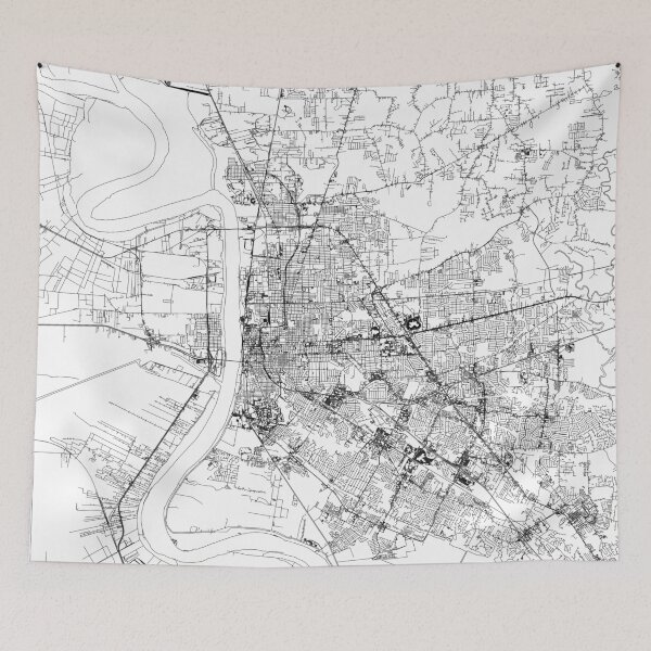 Item preview, Baton Rouge White Map designed and sold by multiplicitymap.