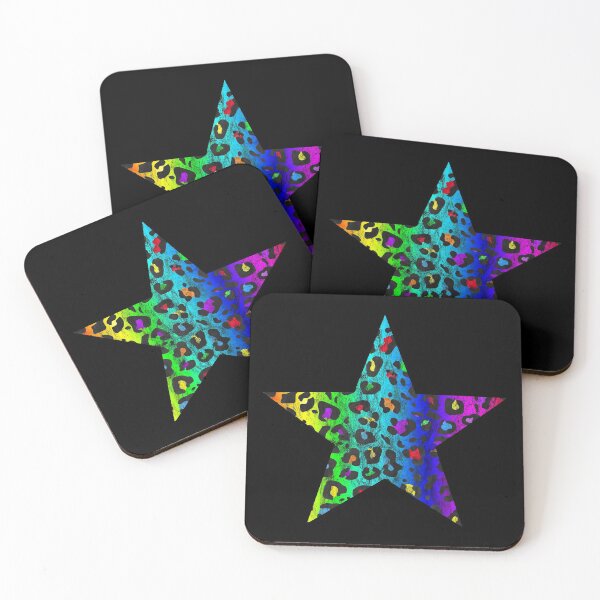 Item preview, Distressed Dark Rainbow Leopard Print Star designed and sold by Bumblefuzzies.