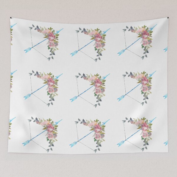 Item preview, A Beautiful Bow and Arrow Watercolor Floral Design designed and sold by StickerArtwork.